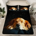 thumbnail image 2 of Castle Fairy Animal Dog 4pcs Bed Sheets,Starry Sky King Sheets,Black Wheat Super Cozy Sheet Set,Ultra Soft Kawaii Home Decor, 2 of 7