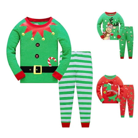 

MAXCOZY 2-8T Boys Christmas Pajamas Cotton Kids Reindeer Pjs Holiday Clothes for Toddler Long Sleeve 2 Pieces Sleepwear Sets