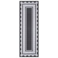 thumbnail image 3 of GlowSol 2'x6' Scalloped Edge Pattern Hallway Runner Rug Modern Border Runner Rug Bedside Non Slip Runners for Kitchen Laundry, Black Gray, 3 of 8
