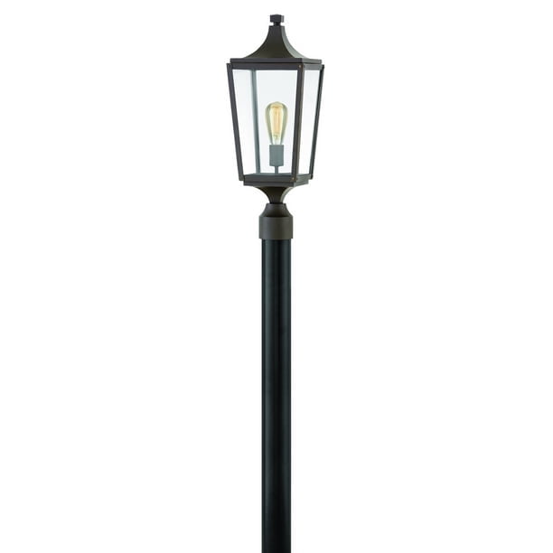 Hinkley 1291OZ Jaymes Bronze Outdoor Post Light Fixture with Clear Glass Shade