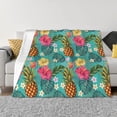 thumbnail image 1 of Fotbe Pineapple Manta de Franela con Estampado, Manta Ultrasuave para Cama, Sofá, Auto, Hipoalergénica y Antibolitas-80"x60", 1 of 6