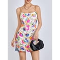 thumbnail image 3 of Musuos Women Sling Dress, Sleeveless Backless Sequined Flower Club Party One-Piece Dress, 3 of 10
