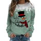 thumbnail image 1 of Sudadera de moda Gibobby con capucha de Manga larga cuello redondo estampado de nieve navideños para mujer Verde M, 1 of 4
