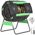 thumbnail image 1 of Outsunny Compost Bin Outdoor, 53 Gal Dual Chamber Tumbling Compost, Green, 1 of 10