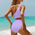thumbnail image 5 of MLQIDK Women One Piece Swimsuit 2026 Patchwork Twist Front V Neck Ruched Tummy Control Swimwear Bathing Suits Full Coverage Slimming Swimwear Purple 2XL, 5 of 5