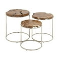 thumbnail image 2 of Woodland Imports Classy Wood Teak Nesting Tables (set of 3), 2 of 2