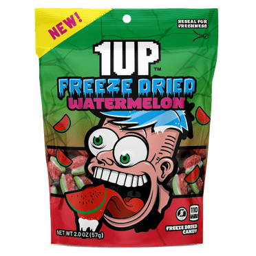 1UP Freeze Dried Watermelon Candy, 2.0 oz Resealable Bag,(1PAK)