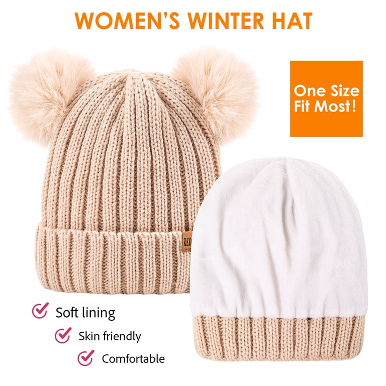 Fleece Lined Slouchy Winter Beanie Hat Unisex One Size Warm Knit Slouchy Beanie for Women Fleece Lined, Winter Hat, Oversize  main image 2