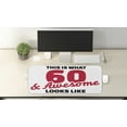 thumbnail image 2 of 60th Birthday Computer Mouse Pad, Birthday Party Words 60 Years Old Image, Rectangle Non-Slip Rubber Mousepad Large, 31" x 12" Gaming Size, Red Black and White, by Ambesonne, 2 of 2