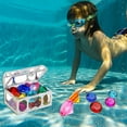 thumbnail image 6 of karymi 7PCS Kids Gemstones Toys Set Crystal Diamonds Jewelry Kit with Golden Treasure Chest Unique Shaped Colorful Glass Gemstones Pool Diving Treasure Hunts Kids Toys, 6 of 6