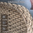 thumbnail image 6 of XIZZI 9-Piece Outdoor Patio Furniture Set, High Back Wicker Sectional with Fire Pit Table & Swivel Rocking Chairs, All-Weather Rattan Conversation Set for Patio & Garden, Diamond Blue, 6 of 10