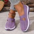 thumbnail image 2 of Rokment Womens Orthopedic Platform Wedge Slip on Walking Shoes Comfortable Breathable Mesh Memory Foam Arch Support Non Slip Nursing Work Sneakers Tennis Loafers Purple Size 7, 2 of 5
