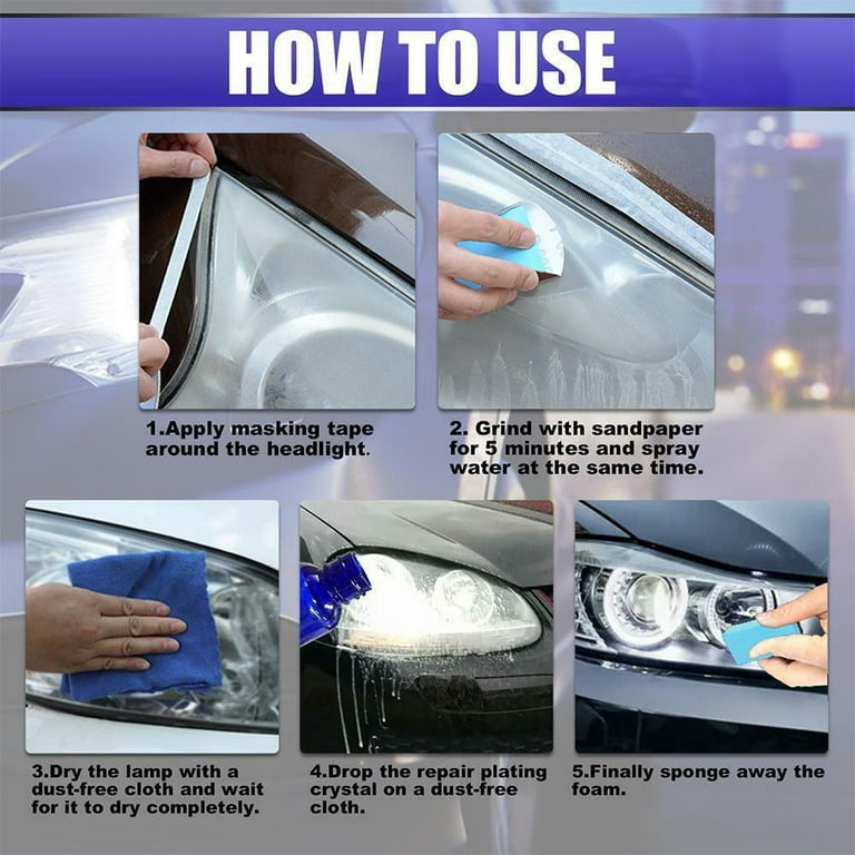 Headlight Lens Restoration Repair Kit Car Headlight Cleaner Polishing Tool  30ml