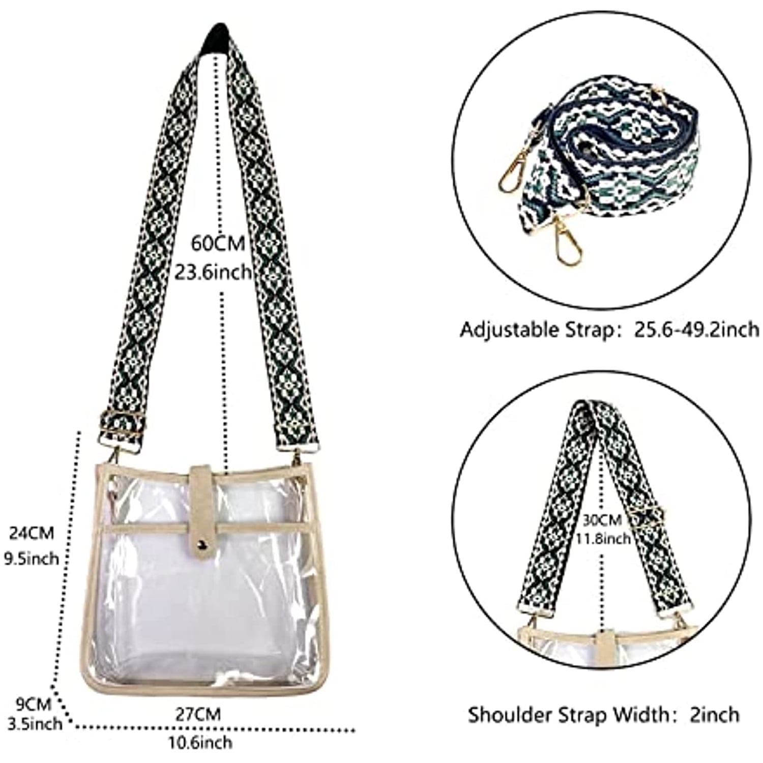 Juoxeepy Clear Bag Stadium Approved Clear Purse Concert Stadium Clear  Crossbody Bag PVC Clear Shoulder Bag Clutch