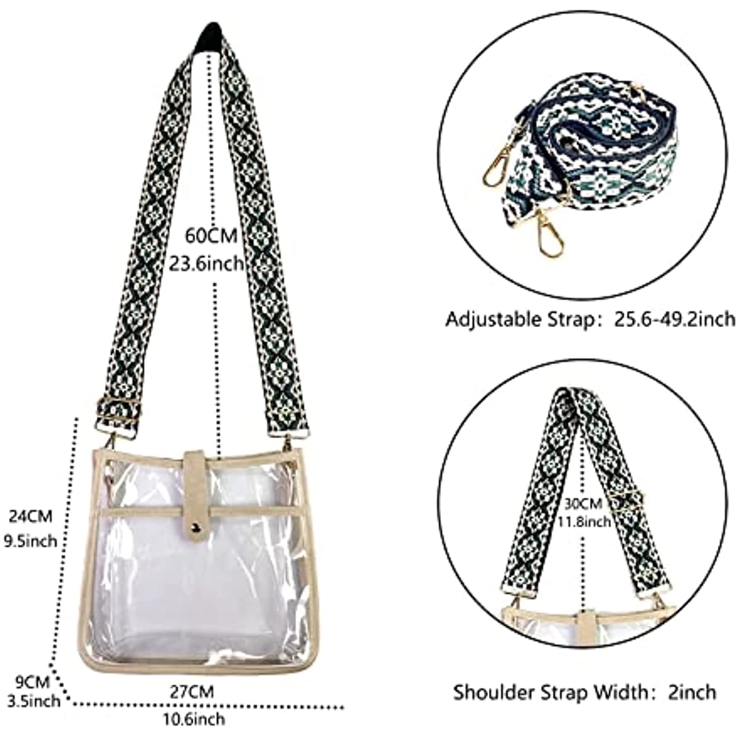  Juoxeepy Clear Bag Stadium Approved Purse Concert Crossbody  Sports Events PVC Shoulder Clutch : Sports & Outdoors