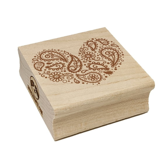 Paisley Heart Square Rubber Stamp Stamping Scrapbooking Crafting - Small 1.25in