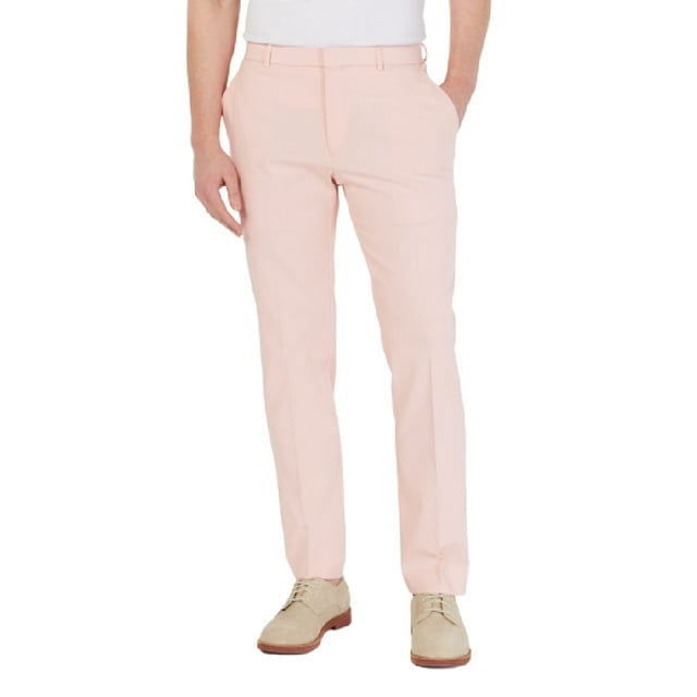 Tommy Hilfiger Men’s Modern-Fit Solid Performance Pants 38W/ 30L,Pink