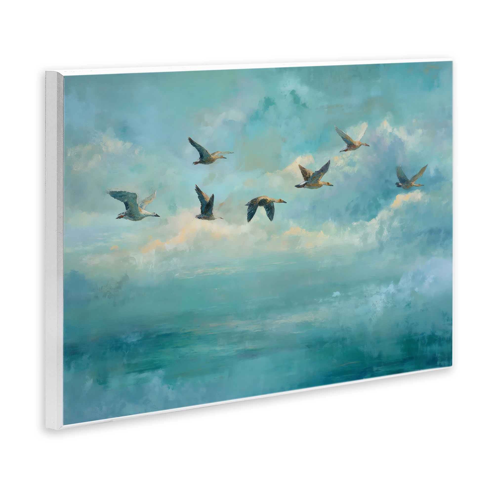 Stupell Industries Blue Skies Geese Wall Plaque Art, design by Petal Prints Design