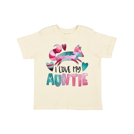 

Inktastic I Love My Auntie Pink and Blue Fox with Hearts Gift Toddler Boy or Toddler Girl T-Shirt
