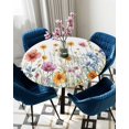 thumbnail image 5 of nqOlkjepod Wildflower Round Tablecloth, Fitted Table Cover with Elastic for 45"-54" Round Tables, Country Flower Orange Pink Flower Plant Table Cloth Outdoor Dinning Party Waterproof Tablecloths, 5 of 6