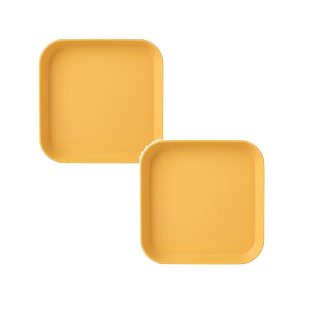 Oleegame 2PC Picnic Trays For Food Macaron Spit Bone Dish Spit Bone Dish Household Snack Small Dish Pickle Dish Plastic Snack Cake Dish Dining Table Garbage Plate Yellow