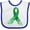 White and Royal, variant on Inktastic Cerebral Palsy Awareness- Green Ribbon Made of Hearts Boys or Girls Baby Bib