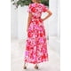thumbnail image 2 of Vestido PRETTYGARDEN Verano 2025 Boho Floral Rojo M, 2 of 4