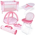 thumbnail image 1 of Baby Doll Accessories DeAo Baby Doll Playset 6 en 1 rosa, 1 of 7