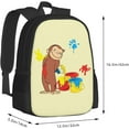 thumbnail image 3 of Curious George Backpack Laptop Outdoor Sport Travel Hiking Waterproof Backpack-Cartoon Printing Casual Shoulder Bag, 3 of 7