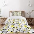 thumbnail image 3 of Ambesonne Black and Yellow Quilted Bedspread Set 2 Pcs, 80s Memphis, Twin Size, Black Yellow White, 3 of 6