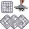 thumbnail image 1 of Filtro Multifuncional para Desagüe de Suelos, 4 Piezas, Captador de Pelo para Baño, Tapón de Silicona con Ventosa para Drenaje de Piso, Tapa Coladera Cuadrada Antiolores, Cocinas, Lavaderos, Balcones, 1 of 4
