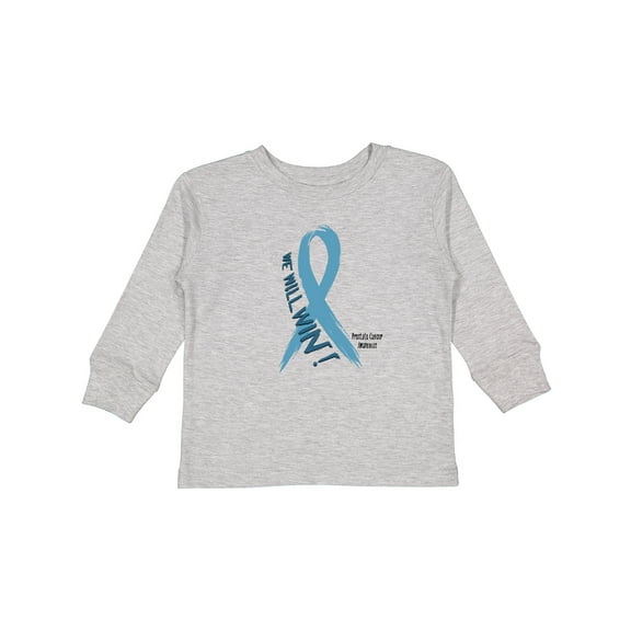 Inktastic We Will Win Against Prostate Cancer Ribbon Boys or Girls Long Sleeve Toddler T-Shirt