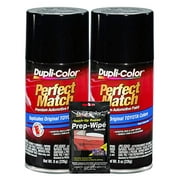 Dupli-Color BTY1566 Exact-Match Automotive Paint Matches Toyota Black Metallic - 8 oz, Bundles Prep Wipe (3 Items)