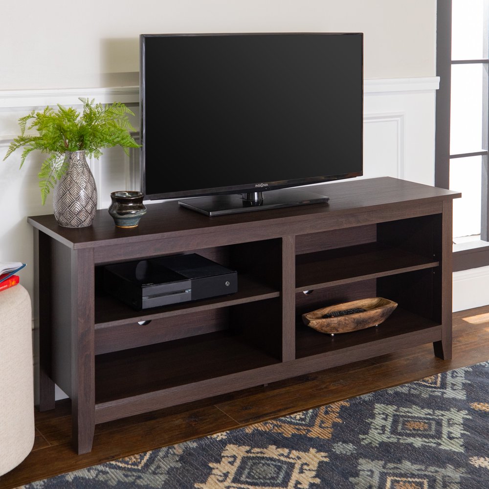 Walker Edison Wood TV Media Storage Stand for TVs up to 64" Espresso
