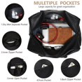 thumbnail image 3 of Bolso de fin de semana Wogarl de piel sintética para mujer y hombre, 40 L (negro), 3 of 8