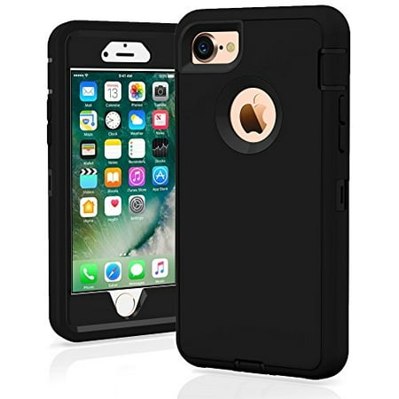 Protective Shockproof Hybrid Hard Case Cover For Apple iPhone 7 & 8 Plus - Includes BONUS Screen Protector-Heavy Duty Design Built to Protect the Phone - Interchangeable Colors (Best Case To Protect Iphone Screen)