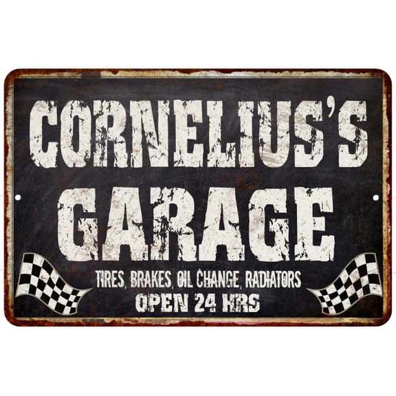 CORNELIUS'S Garage Black Grunge Sign 8x12 Decor Gift 208120005488