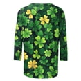 thumbnail image 4 of Stamzod Womens 3/4 Sleeve Tops Summer T Shirts Round Neck Causal Fashion Basic Tee 2026 Green R L, 4 of 5