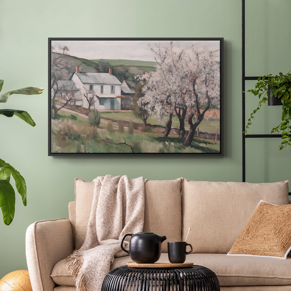 Vintage Landscape-IV By Wexford Home Framed in Black Wood Gallery Wrapped Canvas 27 in. x 41 in.
