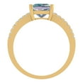 thumbnail image 4 of 1.62 ct Princess Cut Blue Moissanite Solitaire with Simulated Diamond Accents 14K Yellow Gold Womens Engagement Ring, 4 of 5