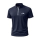 thumbnail image 2 of Blusa y camisa de manga corta con cuello alto para hombre, de verano, de color liso, ajustada, deportiva, con cremallera, de manga corta, con cuello alto., 2 of 5