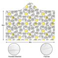thumbnail image 3 of Wearable Blanket,Yellow Lemon Fruit Slices White Pattern Hooded Wearable Flannel Blanket for Adults & Teens with Buckle,Winter Poncho Shawl Wrap Cape,60"x80", 3 of 5