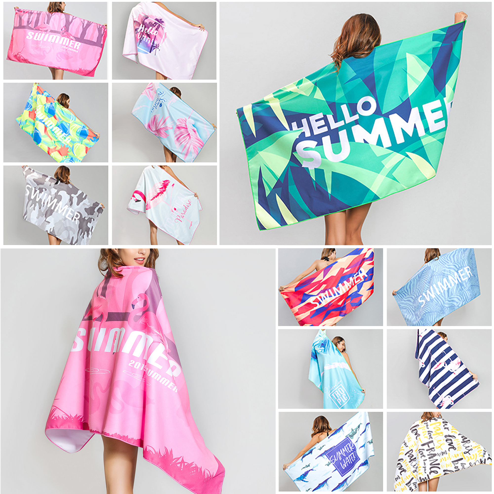 80x160cm Large Lightweight Microfibre Beach Towel Swimming Spa Sport