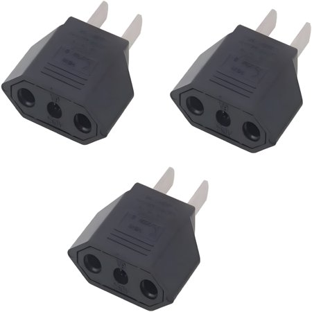 GJX 2026 New Eu to Us Travel Plug Adapter Ac Outlet Power Converter for Travel,Home,Office,(3 Pack)