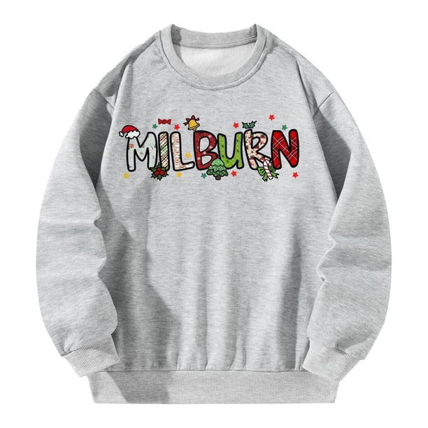 Sudadera para mujer de manga larga sin capucha de moda casual impreso pullover tops L Yuyangstore Sudadera con cuello redondo para mujer