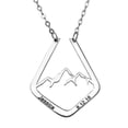 thumbnail image 3 of Mountain Ring Holder Necklace with Custom Engraving, Geometric Mountain Ring Keeper Necklace, Mountain Range Ring Holder Necklace for Hiker, 3 of 4