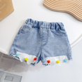 thumbnail image 4 of LNMQLPDBS Ruffle Shorts Girls Volleyball Shorts Size 10 Girls Clothes Leopard Print Jeans Girls Cartwheel Shorts Cotton Gym Shorts Chino Shorts, Blue 3-4 Years, 4 of 8