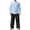 Light Blue, variant on ZVNAΖH Men's Linen 2-Piece Set Band Collar Long Sleeve Shirt & Drawstring Wide Leg Pants Casual Outfit
