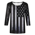 thumbnail image 4 of Qonioi Womens Tops Womens 3/4 Sleeve Tops Women's Independence Day Tops Printed T-Shirt Round Blouse Vacation Tops Workout Tops Casual Loose Lightweight Shirts Womens Graphic Tees Vintage Trendy, 4 of 5