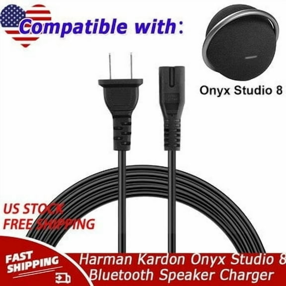 AC Power Cord Compatible with Harman Kardon Onyx Studio 8 Portable Stereo Bluetooth Speaker